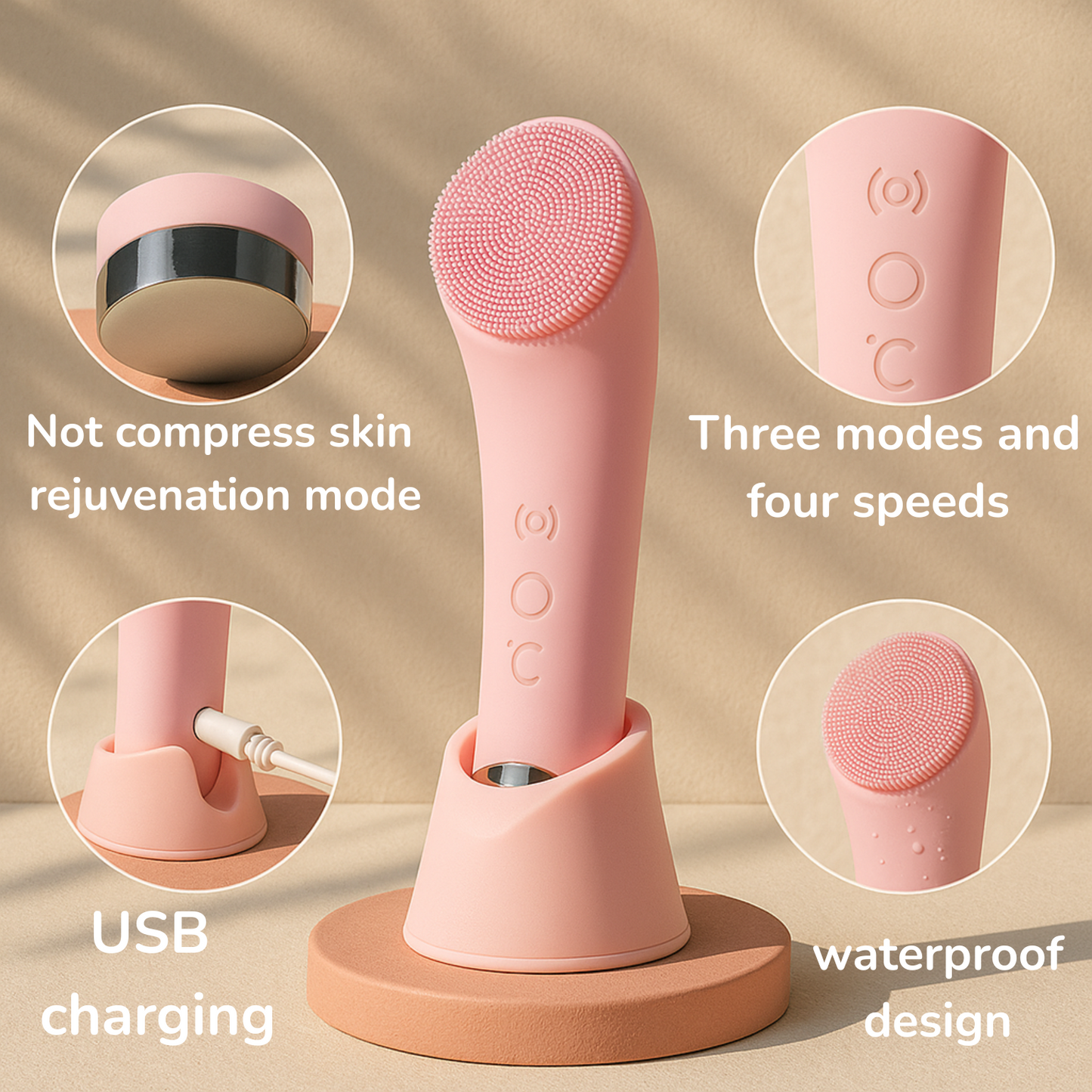 Electric silicone facial cleanser