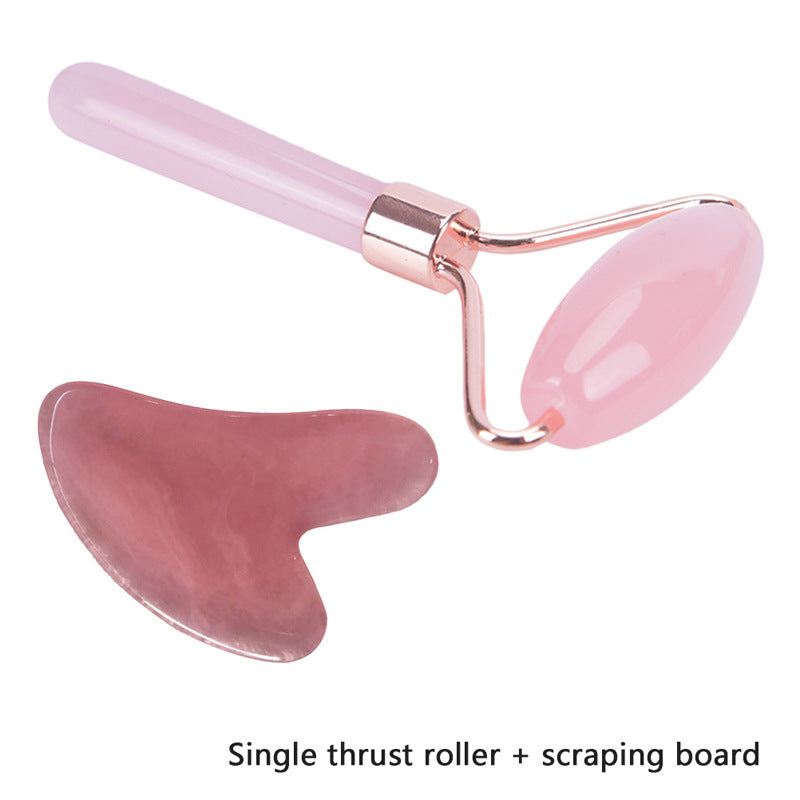 Natural Rose Quartz Roller Slimming Face Massager