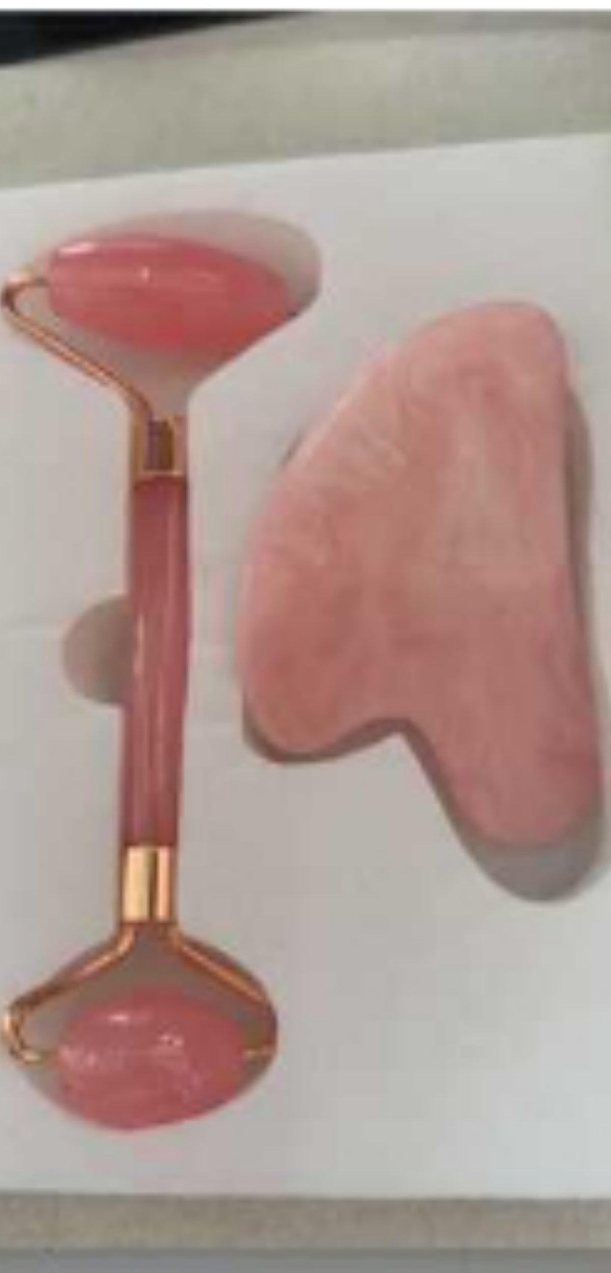Natural Rose Quartz Roller Slimming Face Massager