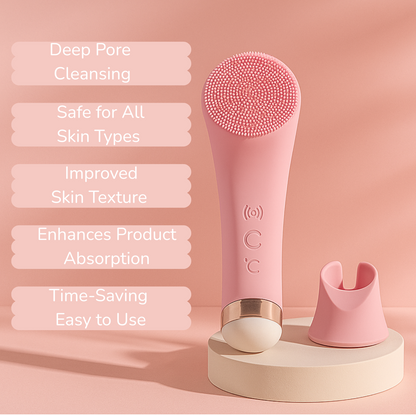 Electric silicone facial cleanser